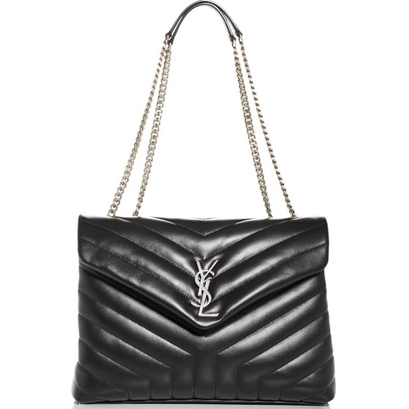 YSL Medium Loulou Matelassé Leather Shoulder Bag with silver hardware - Picture 1 of 16